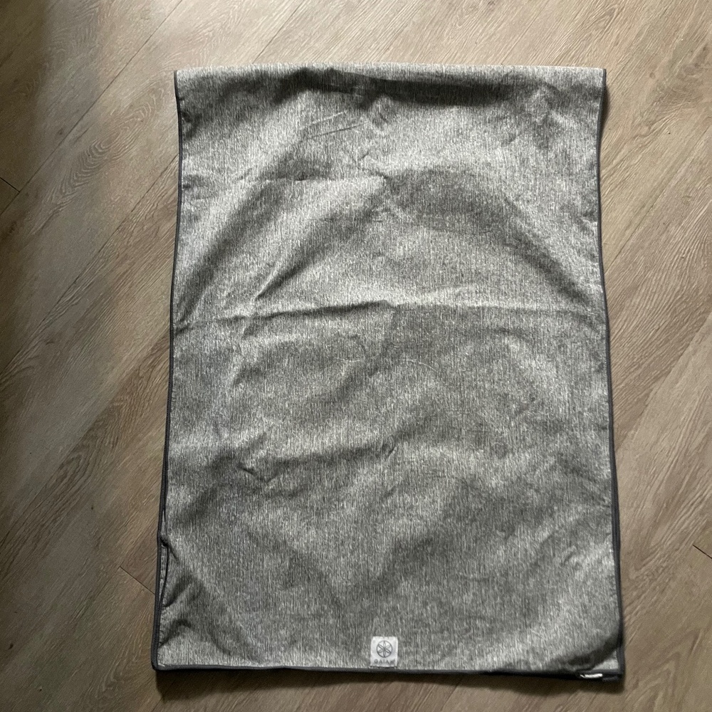 Heather grey Gaiam yoga mat towel